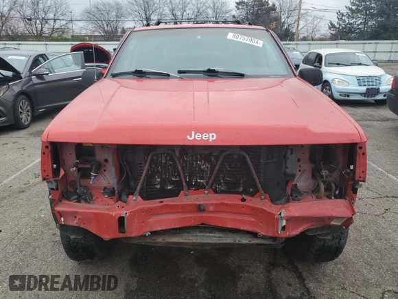 1996 Jeep Grand Cherokee Laredo with VIN 1J4GZ58S7TC292217, listed as a Copart auction lot 80757904 with 156,041 mi miles and Salvage Title. Bid and sale history available at carsss.com. Image 5.