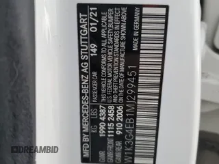 2021 Mercedes-Benz A 220 с VIN W1K3G4EB1MJ299451, выставлен на аукционе Copart как лот 50996405 с пробегом 34 712 миль миль и Списание • Salvage title. История ставок и продаж доступна на DreamBid. Изображение 12.