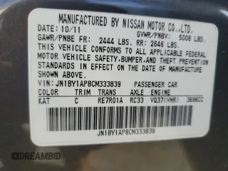 2012 Infiniti M37 with VIN JN1BY1AP8CM333839, listed as a Copart auction lot 84052134 with 121,979 mi miles and Salvage Title. Bid and sale history available at carsss.com. Image 14.
