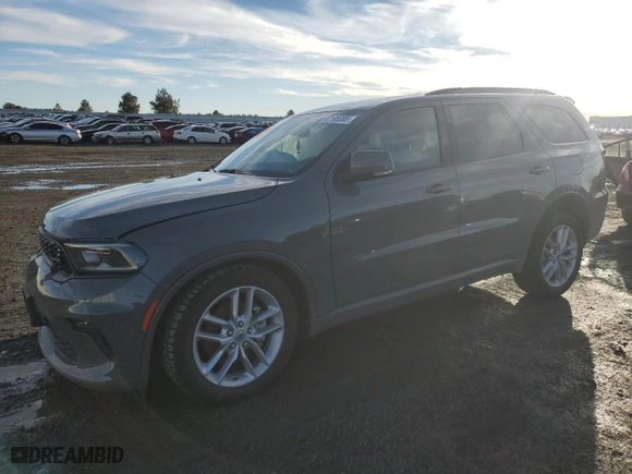2022 Dodge Durango GT Plus with VIN 1C4RDJDG6NC215672, listed as a Copart auction lot 47195385 with 22,389 mi miles and Salvage Title. Bid and sale history available at carsss.com. Image 1.