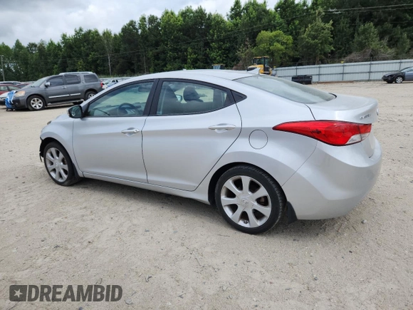 2012 Hyundai Elantra Limited with VIN KMHDH4AE7CU448322, listed as a Copart auction lot 62540055 with 122,623 mi miles and Salvage title. Bid and sale history available at DreamBid. Image 2.