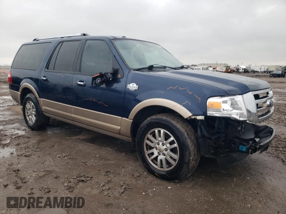 2014 Ford Expedition Max XLT with VIN 1FMJK1H5XEEF14710, listed as a Copart auction lot 46679775 with 152,301 mi miles and Salvage title. Bid and sale history available at DreamBid. Image 4.