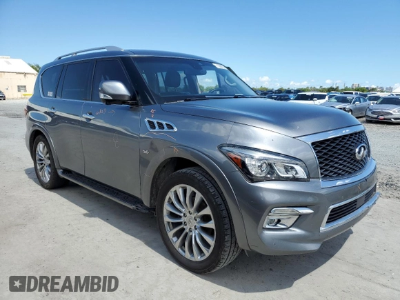 2017 Infiniti QX80 with VIN JN8AZ2NF5H9642681, listed as a Copart auction lot 71200704 with 132,250 mi miles and Salvage Title. Bid and sale history available at carsss.com. Image 4.