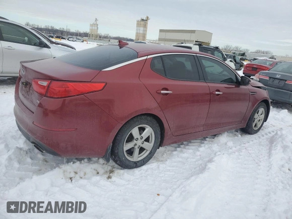2015 Kia Optima LX with VIN 5XXGM4A71FG357958, listed as a Copart auction lot 87884555 with 51,022 mi miles and Salvage Title. Bid and sale history available at carsss.com. Image 3.
