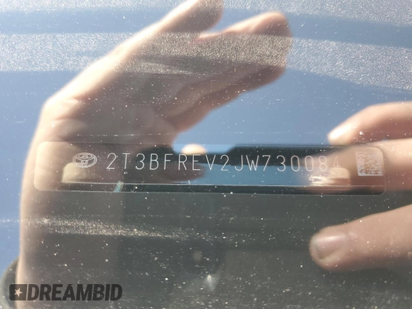 2018 Toyota RAV4 LE with VIN 2T3BFREV2JW730084, listed as a Copart auction lot 50386335 with 56,650 mi miles and Salvage Title. Bid and sale history available at carsss.com. Image 14.