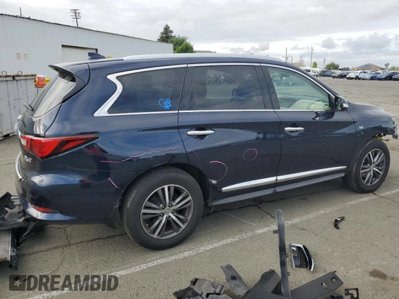 2017 Infiniti QX60 with VIN 5N1DL0MM1HC560489, listed as a Copart auction lot 50900225 with 59,091 mi miles and Salvage Title. Bid and sale history available at carsss.com. Image 3.