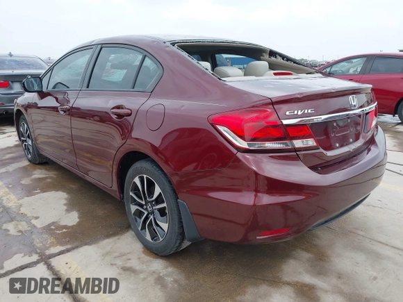 2015 Honda Civic EX with VIN 2HGFB2F8XFH562376, listed as a IAAI auction lot 41947465 with 73,040 mi miles and . Bid and sale history available at carsss.com. Image 3.