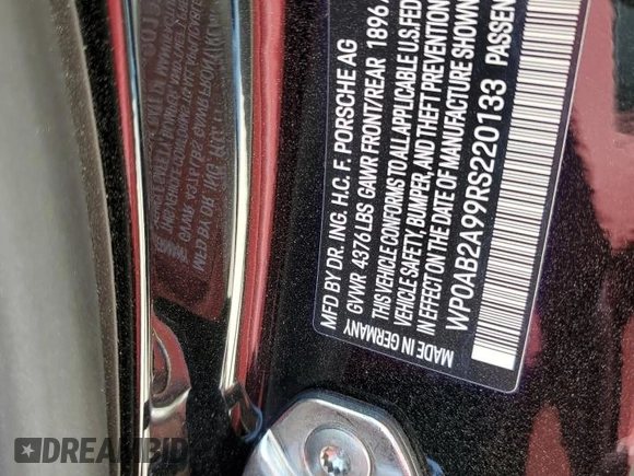 2024 Porsche 911 Carrera S with VIN WP0AB2A99RS220133, listed as a Copart auction lot 77070684 with 0 mi miles and Salvage Title. Bid and sale history available at carsss.com. Image 13.