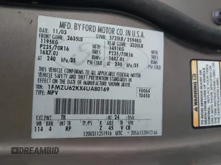 2004 Ford Explorer XLS с VIN 1FMZU62KX4UA80169, выставлен на аукционе IAAI как лот 41582053 с пробегом Не указан миль и . История ставок и продаж доступна на DreamBid. Изображение 9.