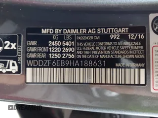2017 Mercedes-Benz E 43 AMG with VIN WDDZF6EB9HA188631, listed as a IAAI auction lot 42001558 with 39,540 mi miles and . Bid and sale history available at DreamBid. Image 9.