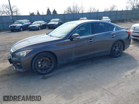 2014 Infiniti Q50 Hybrid Sport with VIN JN1AV7AR7EM703030, listed as a IAAI auction lot 41661844 with 128,202 mi miles. Bid and sale history available at carsss.com. Image 17.