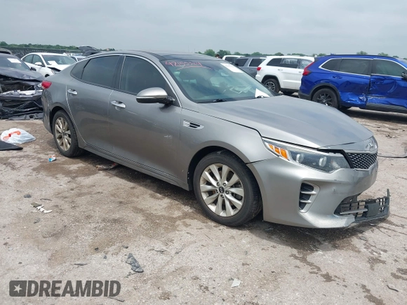 2017 Kia Optima EX with VIN 5XXGU4L35HG121651, listed as a IAAI auction lot 42155324 with 204,302 mi miles and . Bid and sale history available at DreamBid. Image 1.