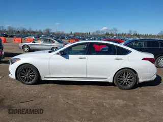 2018 Genesis G80 3.3T Sport with VIN KMHGN4JBXJU222333, listed as a IAAI auction lot 41815371 with 77,494 mi miles. Bid and sale history available at carsss.com. Image 14.
