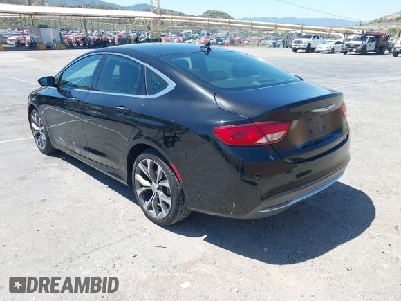 2015 Chrysler 200 C with VIN 1C3CCCCB0FN501215, listed as a IAAI auction lot 42109005 with 125,896 mi miles. Bid and sale history available at carsss.com. Image 3.