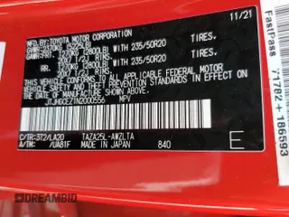 2022 Lexus NX with VIN JTJHGCEZ1N2000556, listed as a Copart auction lot 67162094 with 59,299 mi miles and Salvage Title. Bid and sale history available at carsss.com. Image 13.