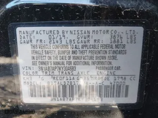 2019 Nissan Sentra S with VIN 3N1AB7AP7KY304683, listed as a IAAI auction lot 41052620 with 151,076 mi miles. Bid and sale history available at carsss.com. Image 9.