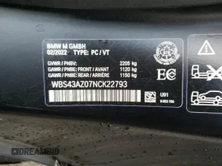 2022 BMW M4 Competition xDrive with VIN WBS43AZ07NCK22793, listed as a Copart auction lot 69308423 with 12,689 mi miles. Bid and sale history available at carsss.com. Image 12.
