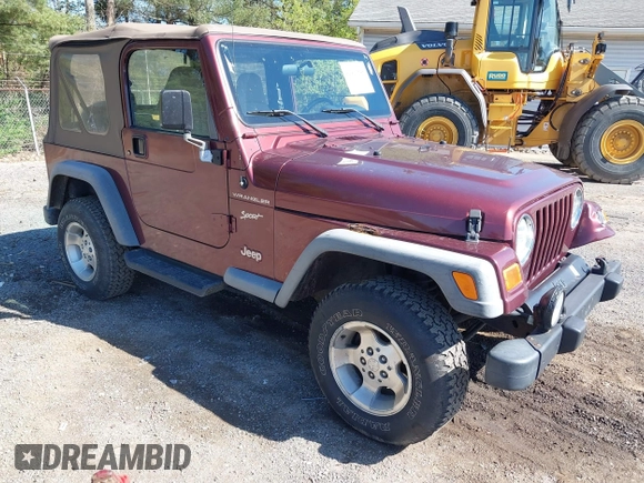 2002 Jeep Wrangler Sport with VIN 1J4FA49SX2P713303, listed as a IAAI auction lot 42136848 with 152,822 mi miles. Bid and sale history available at carsss.com. Image 1.