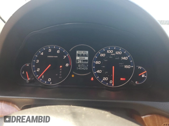 2008 Acura TSX Nav with VIN JH4CL96948C014975, listed as a Copart auction lot 61224325 with 140,429 mi miles and Salvage title. Bid and sale history available at DreamBid. Image 9.