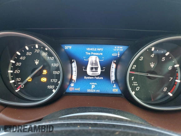 2019 Maserati Levante z VIN ZN661XUA3KX313720, wystawiony jako Copart lot #80983524 z przebiegiem 55 524 mil mil oraz Szkoda całkowita • Salvage title. Historia ofert i sprzedaży dostępna na DreamBid. Obrazek 9.