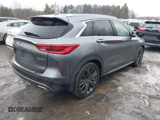 2020 Infiniti QX50 Essential with VIN 3PCAJ5M36LF109877, listed as a IAAI auction lot 41552926 with 62,486 mi miles and . Bid and sale history available at DreamBid. Image 4.