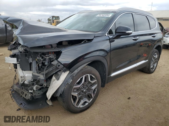 2023 Hyundai Santa Fe Hybrid SEL Premium with VIN 5NMS3DA12PH000154, listed as a Copart auction lot 76742334 with 33,902 mi miles and Salvage Title. Bid and sale history available at carsss.com. Image 1.