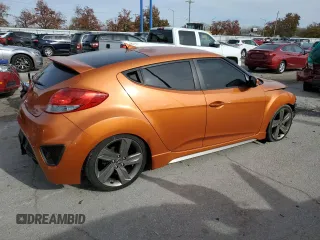 2013 Hyundai Veloster Turbo w/Black Int with VIN KMHTC6AE2DU173885, listed as a Copart auction lot 76492614 with 63,176 mi miles and Salvage Title. Bid and sale history available at carsss.com. Image 3.