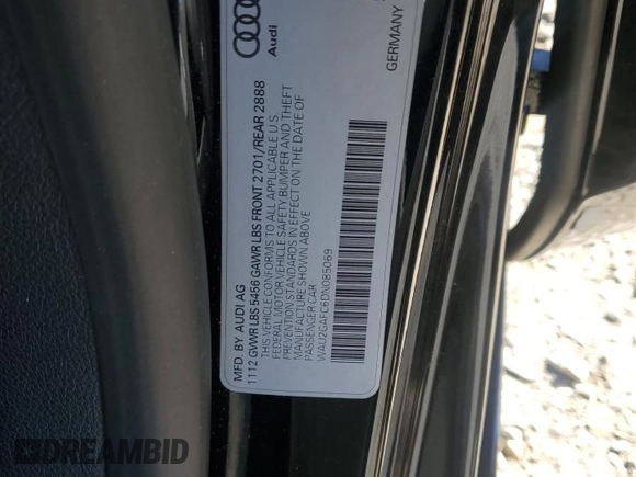 2013 Audi A7 Prestige with VIN WAU2GAFC6DN085069, listed as a Copart auction lot 46213525 with 115,365 mi miles and Salvage title. Bid and sale history available at DreamBid. Image 14.