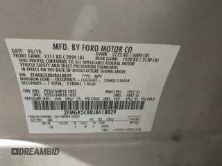 2018 Ford Flex SEL z VIN 2FMGK5C88JBA18829, wystawiony jako IAAI lot #42283656 z przebiegiem 138 165 mil mil oraz . Historia ofert i sprzedaży dostępna na DreamBid. Obrazek 9.