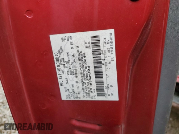 2010 Ford Ranger XLT с VIN 1FTLR4FE0APA75125, выставлен на аукционе Copart как лот 52592735 с пробегом 81 089 миль миль и Списание • Salvage title. История ставок и продаж доступна на DreamBid. Изображение 12.