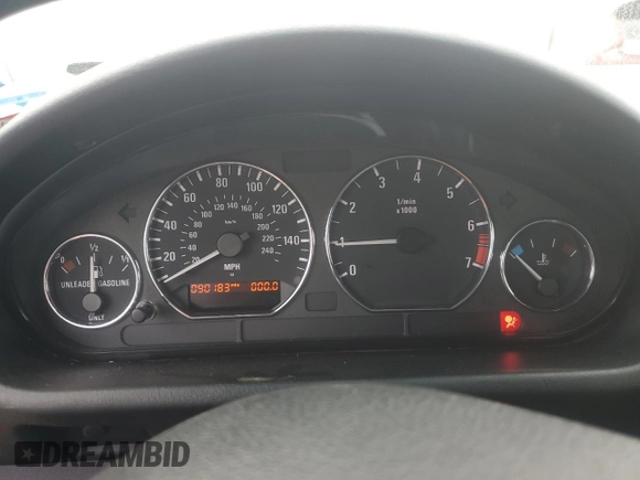2000 BMW Z3 2.5L with VIN WBACH9348YLM92485, listed as a Copart auction lot 72951904 with 90,183 mi miles and Salvage Title. Bid and sale history available at carsss.com. Image 9.