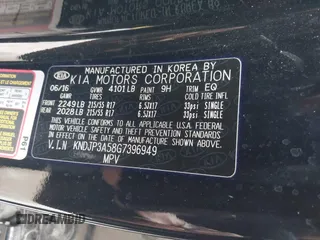 2016 Kia Soul + with VIN KNDJP3A58G7396949, listed as a IAAI auction lot 41813054 with 108,974 mi miles. Bid and sale history available at carsss.com. Image 9.