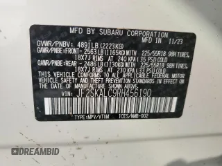 2024 Subaru Forester Limited z VIN JF2SKALC9RH456190, wystawiony jako Copart lot #53175415 z przebiegiem 26 470 mil mil oraz Szkoda całkowita • Salvage title. Historia ofert i sprzedaży dostępna na DreamBid. Obrazek 13.