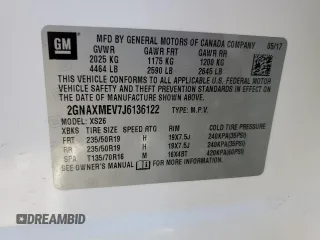 2018 Chevrolet Equinox Premier with VIN 2GNAXMEV7J6136122, listed as a Copart auction lot 54587755 with 67,930 mi miles and Salvage Title. Bid and sale history available at carsss.com. Image 12.