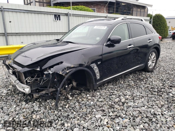 2014 Infiniti QX70 with VIN JN8CS1MU9EM450468, listed as a Copart auction lot 55485575 with 102,261 mi miles and Clean Title. Bid and sale history available at DreamBid. Image 1.