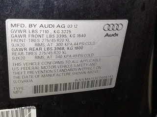 2012 Audi Q7 Premium Plus with VIN WA1LMAFE5CD008743, listed as a IAAI auction lot 40956930 with 117,947 mi miles and . Bid and sale history available at DreamBid. Image 9.