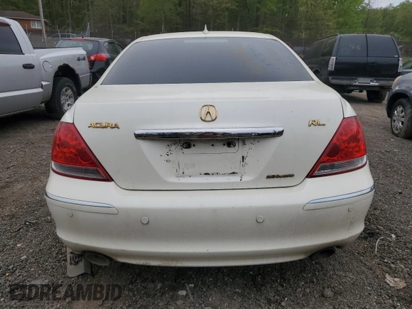 2005 Acura RL with VIN JH4KB16585C014180, listed as a Copart auction lot 53660715 with 0 mi miles and Salvage Title. Bid and sale history available at carsss.com. Image 6.