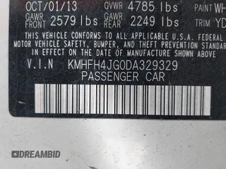 2013 Hyundai Azera с VIN KMHFH4JG0DA329329, выставлен на аукционе IAAI как лот 42539047 с пробегом 105 434 миль миль и . История ставок и продаж доступна на DreamBid. Изображение 9.