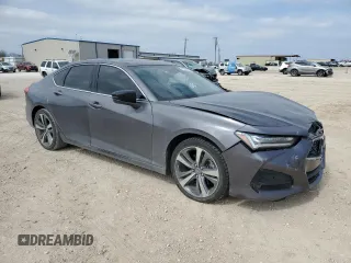 2021 Acura TLX w/Advance Package with VIN 19UUB5F6XMA009617, listed as a Copart auction lot 45727685 with 38,364 mi miles and Salvage Title. Bid and sale history available at carsss.com. Image 4.
