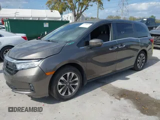2022 Honda Odyssey EX-L with VIN 5FNRL6H77NB031502, listed as a IAAI auction lot 41706098 with 57,074 mi miles and . Bid and sale history available at DreamBid. Image 19.