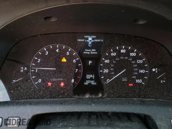 2012 Lexus LS 460 with VIN JTHBL5EF5C5110221, listed as a Copart auction lot 49319295 with 107,441 mi miles and Salvage title. Bid and sale history available at DreamBid. Image 9.