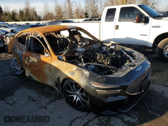 2023 Genesis G70 2.0T with VIN KMTG34TA1PU122548, listed as a Copart auction lot 81605733 with Not Provided miles and Non Repairable. Bid and sale history available at DreamBid. Image 4.