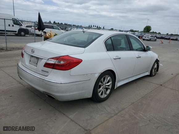 2013 Hyundai Genesis 3.8L with VIN KMHGC4DDXDU237163, listed as a Copart auction lot 53838145 with 96,928 mi miles and Salvage Title. Bid and sale history available at carsss.com. Image 3.