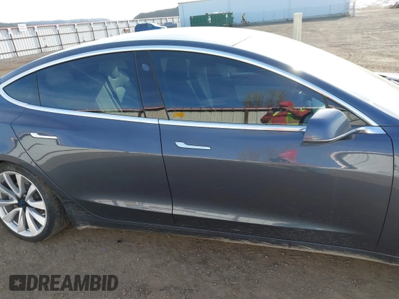 2020 Tesla Model 3 Long Range with VIN 5YJ3E1EB3LF801834, listed as a IAAI auction lot 42015079 with 47,793 mi miles. Bid and sale history available at carsss.com. Image 13.