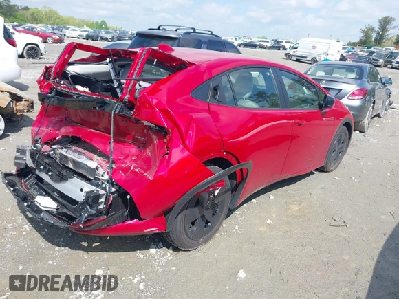 2024 Toyota Prius LE z VIN JTDACAAU3R3041074, wystawiony jako IAAI lot #41962281 z przebiegiem Nie podano mil oraz . Historia ofert i sprzedaży dostępna na DreamBid. Obrazek 4.