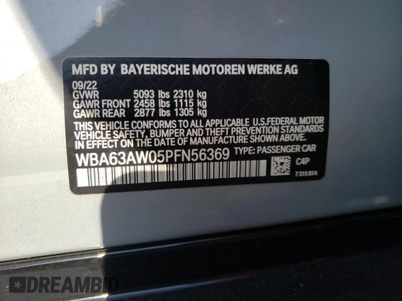 2023 BMW 4 Series M440i z VIN WBA63AW05PFN56369, wystawiony jako Copart lot #44258203 z przebiegiem 7 655 mil mil oraz . Historia ofert i sprzedaży dostępna na DreamBid. Obrazek 12.