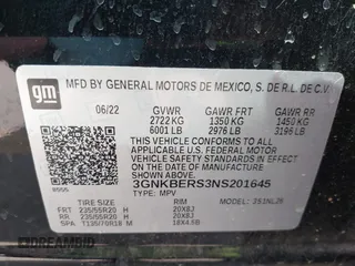 2022 Chevrolet Blazer RS z VIN 3GNKBERS3NS201645, wystawiony jako IAAI lot #42236399 z przebiegiem 24 218 mil mil oraz . Historia ofert i sprzedaży dostępna na DreamBid. Obrazek 9.