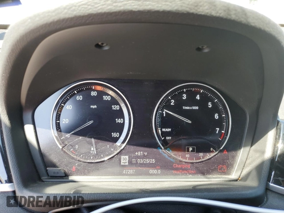 2023 BMW X2 sDrive28i with VIN WBXYH9C00P5V38984, listed as a Copart auction lot 50739725 with 47,287 mi miles and Salvage Title. Bid and sale history available at carsss.com. Image 9.
