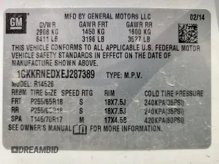 2014 GMC Acadia SLE with VIN 1GKKRNEDXEJ287389, listed as a Copart auction lot 64333645 with 163,572 mi miles and Salvage title. Bid and sale history available at DreamBid. Image 13.