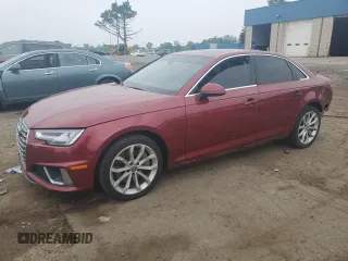 2019 Audi A4 Premium Plus with VIN WAUENAF48KN013458, listed as a Copart auction lot 60133195 with 87,215 mi miles and Clean title. Bid and sale history available at DreamBid. Image 1.